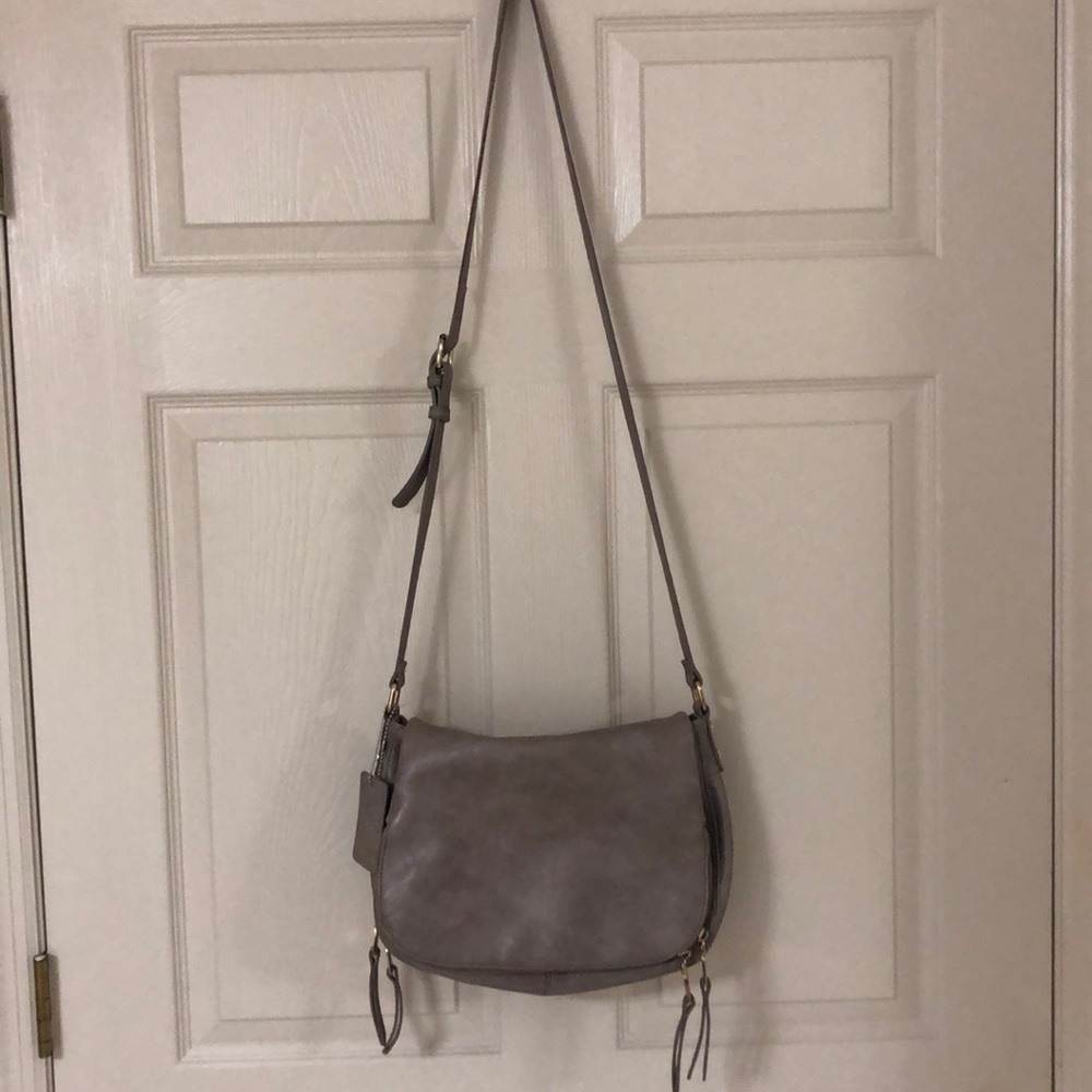 Cream Vegan Leather Shoulder Bag